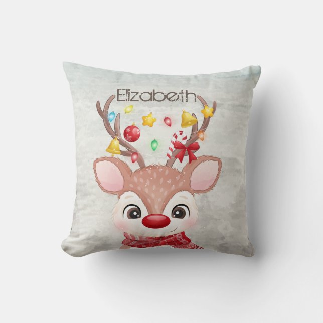 Coussin Rennes de Noël adorables  (Recto)