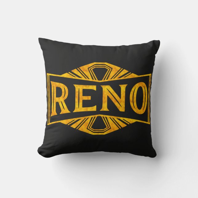 Coussin Reno Gold Rush élégant Art Déco (Recto)