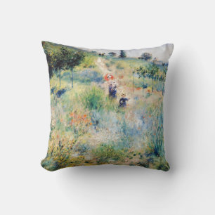 Coussin Renoir - Chemin montant dans les hautes herbes