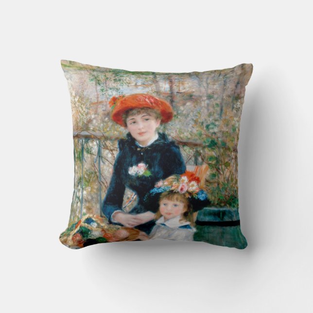 Coussin Renoir "deux soeurs (sur la terrasse) " (Recto)