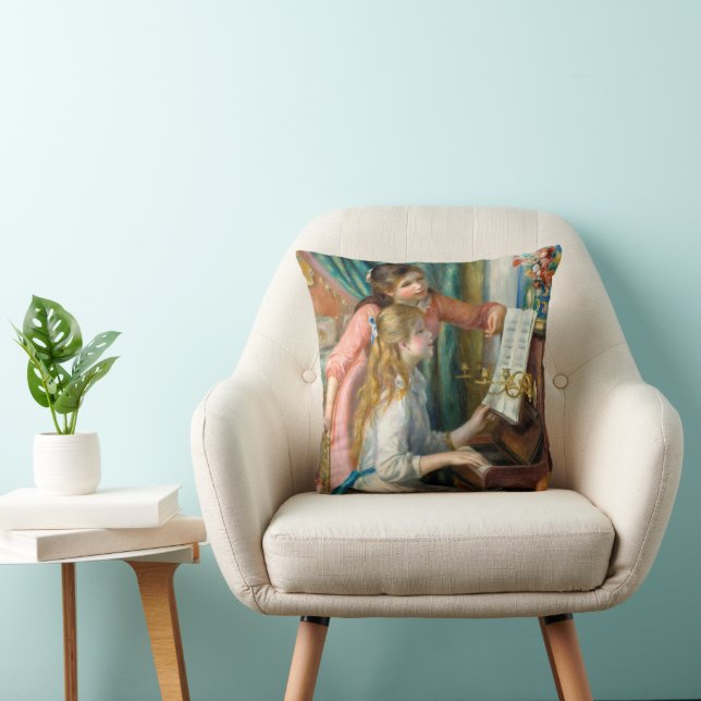 Coussin Renoir Girls at the Piano Impressionism Painting (Chaise)