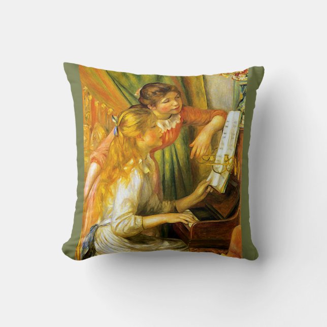 Coussin Renoir Young Girls Jouant De La Musique Piano (Recto)