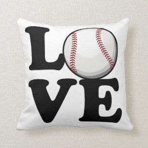Coussin Répandez le fan de base-ball de l'amour   de