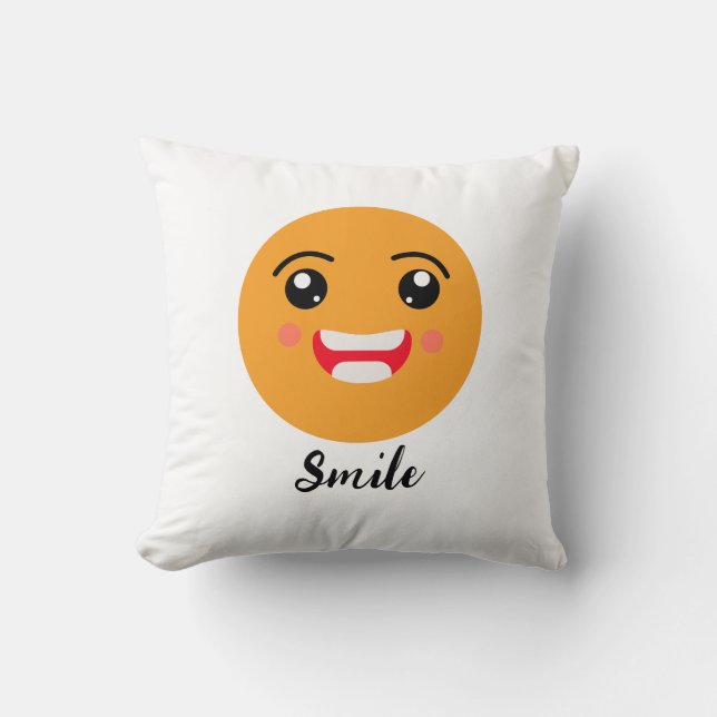 Coussin Répandre des sourires sur la journée Emoji : Happy (Recto)
