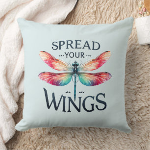 Coussin Répandre vos ailes - libellule artistique