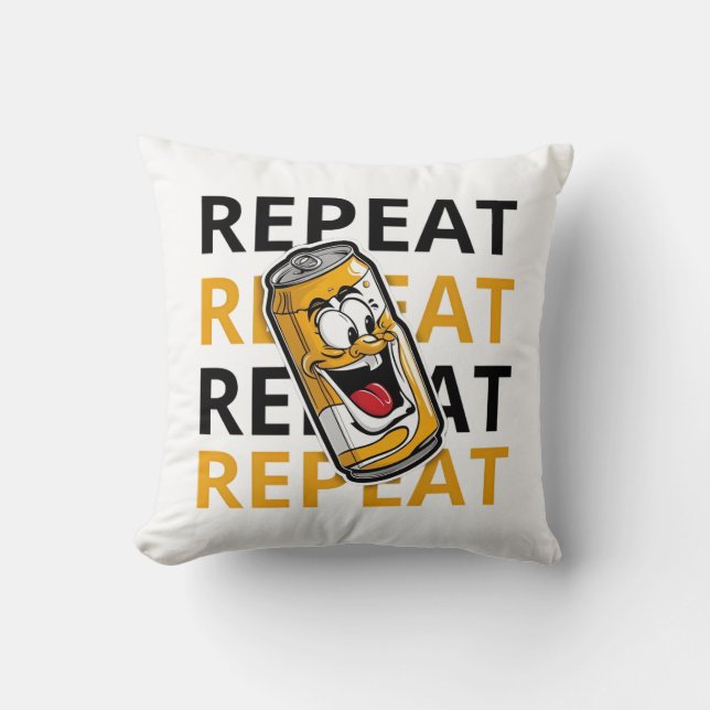Coussin Répéter la bière (Recto)