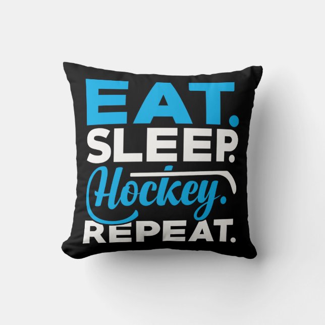 Coussin Répéter le hockey du sommeil (Recto)