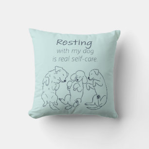 Coussin Repos avec mon chien - Autocollant glace bleu