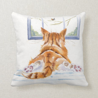 Coussin Repos Oiseau de chats de gingembre