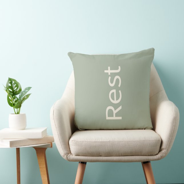 Coussin Repos Vert Sage Inspirant (Chaise)