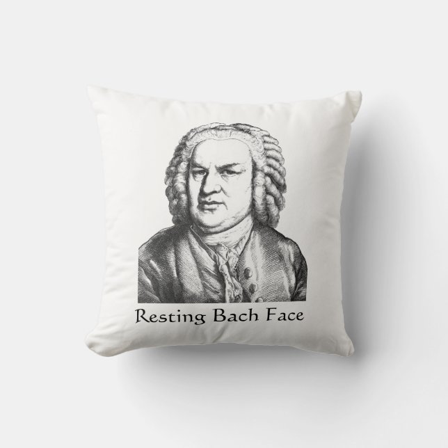 Coussin Repose Bach Face Compositeur de musique classique (Recto)