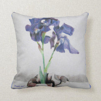 Coussin Reposez, 16x16 avec "l'iris pourpre" par