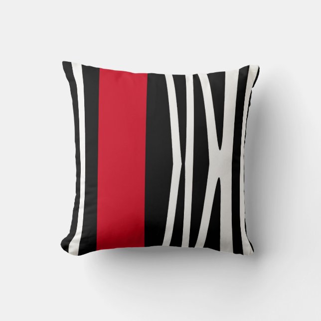 Coussin Reposez dans le style abstrait moderne, noir, (Recto)