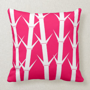 Coussin Reposez le blanc/fuchsia et le fuchsia/blanc de