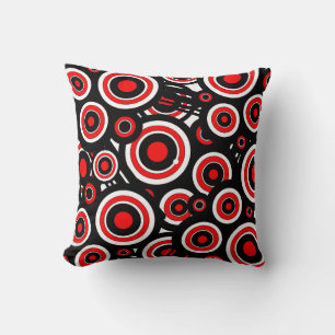 Coussin Reposez le noir, le blanc et le rouge modernes