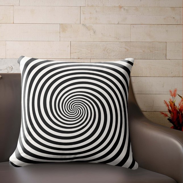 Coussin Reposez votre esprit hypnotique (Add a touch of whimsy and wonder to your space with this throw pillow featuring a hypnotic design.)