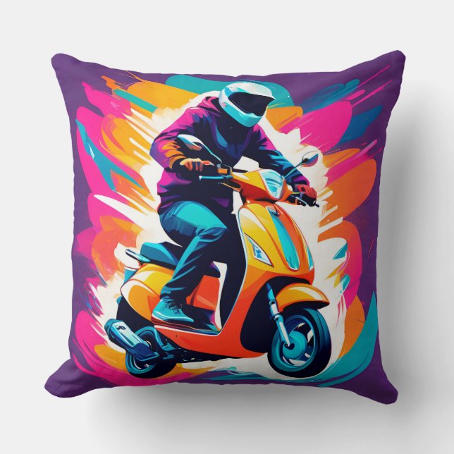 Coussin Représentation artistique colorée d'une personne à (Recto)