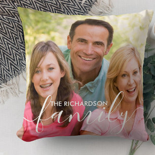 Coussin Représentation de script blanc personnalisé 2 ph