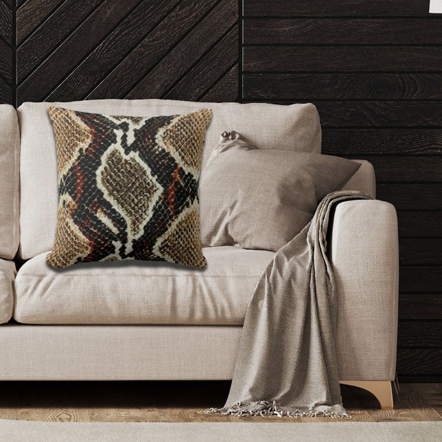 Coussin reptile sauvage motif coloré python empreinte (Créateur téléchargé)