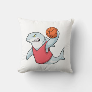 Coussin Requin aux sports avec basket-ball