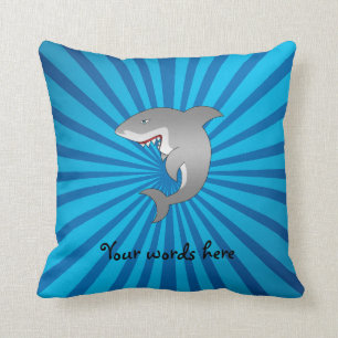 Coussin Requin avec le rayon de soleil bleu