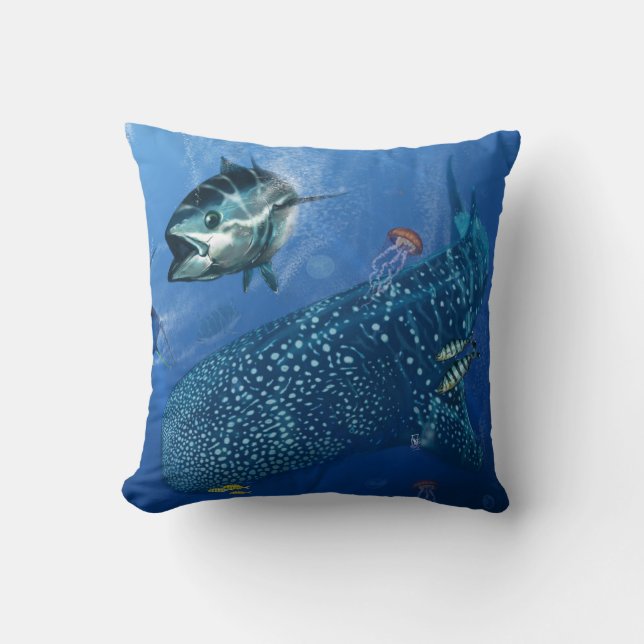 Coussin Requin de baleine dans le Cussion profond (Recto)