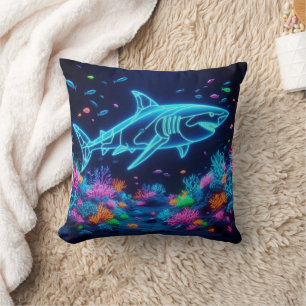Coussin Requin néon coloré