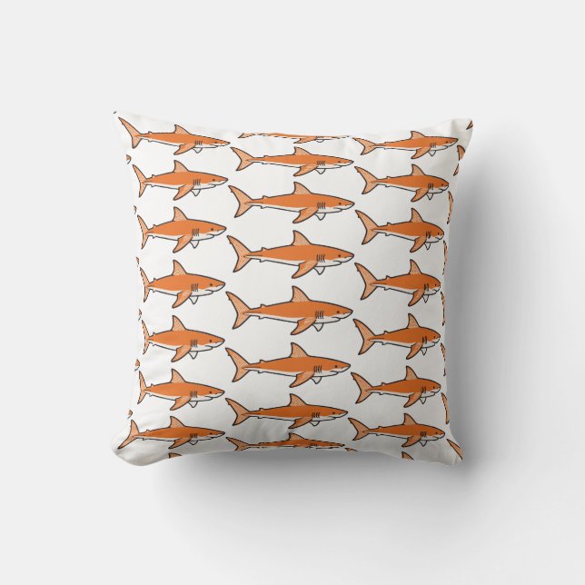 Coussin Requin Orange (Recto)