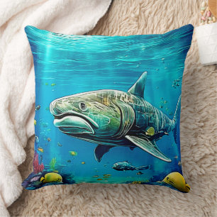 Coussin Requin Prédateur Océanique Art