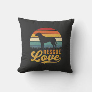 Coussin Rescue Love Retro Dog Sunset_1