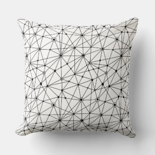 Coussin Réseau 010316 - Noir sur blanc