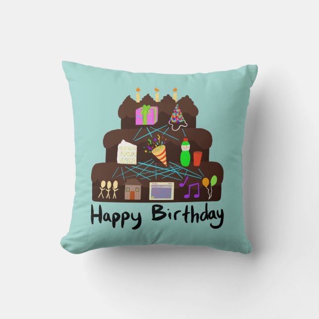 Coussin Réseau de neurones d'anniversaire nerd (Recto)