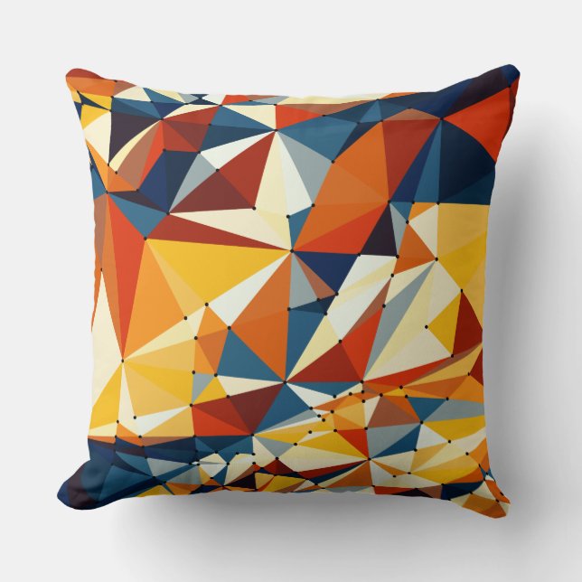 Coussin Réseau de triangles multicolores (Recto)