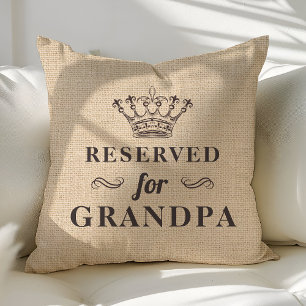 Coussin Réservé pour papi personnalisé avec monogramme drô
