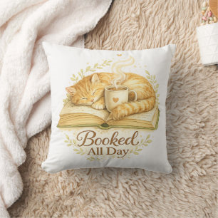 Coussin Réservé toute la journée Aquarelle de chat confo