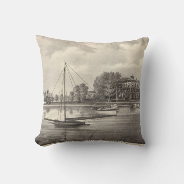 Coussin Résidence de Joseph Francis, la rivière de Tom, NJ (Recto)