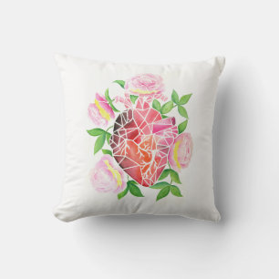 Coussin Résilience & Fleur - Coeur mosaïque avec poème