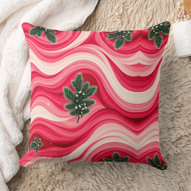 Coussin Résonance Dorée – Abstrait de Fréquence de Noël  (Couverture)