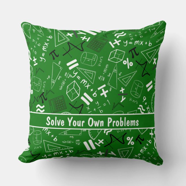Coussin résoudre vos propres problèmes mathématiques drôle (Recto)