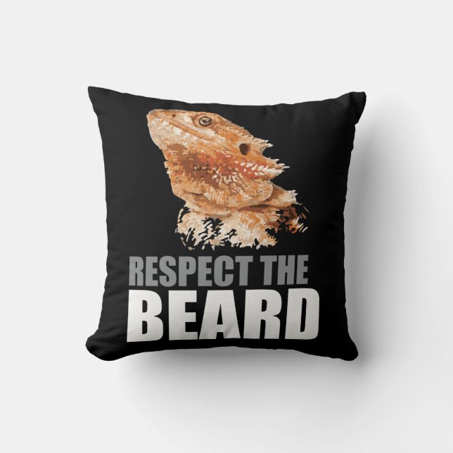 Coussin Respectez le dragon barbu drôle de barbe (Recto)