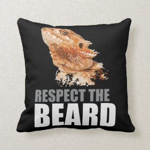 Coussin Respectez le dragon barbu drôle de barbe