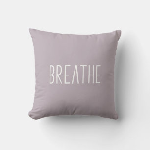 Coussin Respire   Citation Motivative Simple Boho Lilac