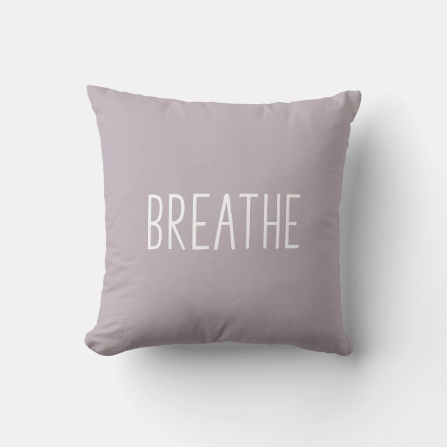 Coussin Respire | Citation Motivative Simple Boho Lilac (Recto)