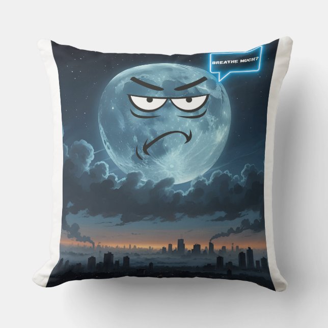 Coussin Respire le grand ? - Si La Lune Peut Parler (Recto)