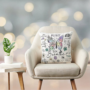 Coussin Respire simplement l'oreiller motivationnel à lanc