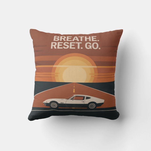 Coussin Respirez. Réinitialisez. Allez (Verso)