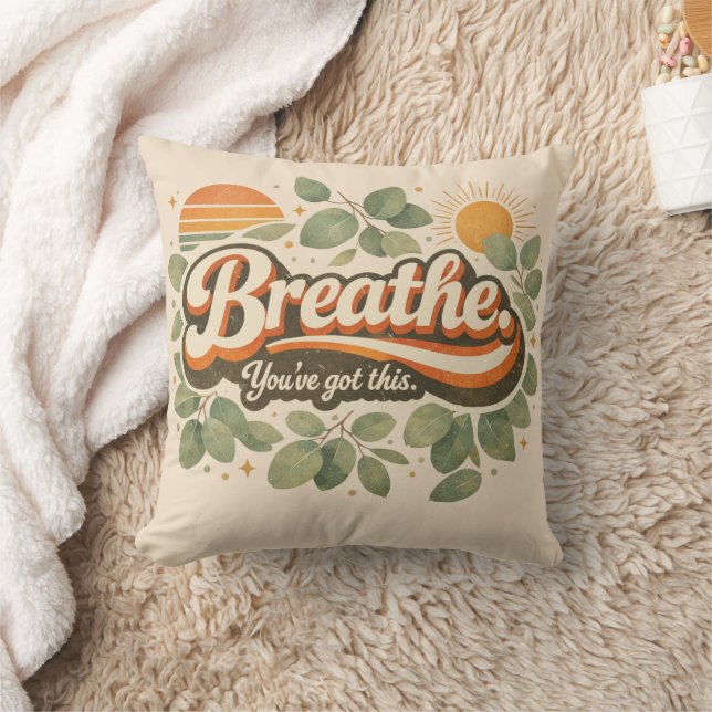 Coussin Respirez Vous Y Arrivez Design Rétro Nature (Couverture)