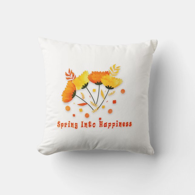 Coussin Ressort Dans Le Bonheur Jeter L'Oreiller (Recto)