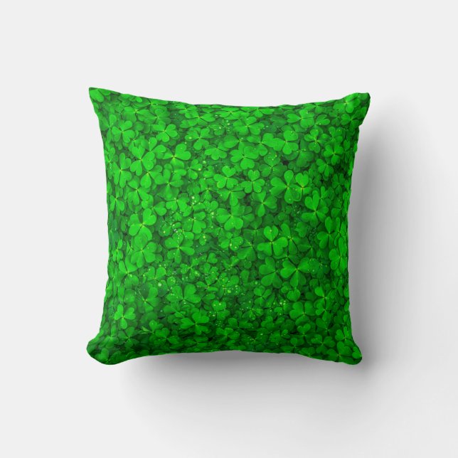 Coussin Ressort shamrock vert feuille (Recto)