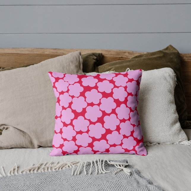 Coussin Ressort tropicale vibre violet et rouge (Créateur téléchargé)
